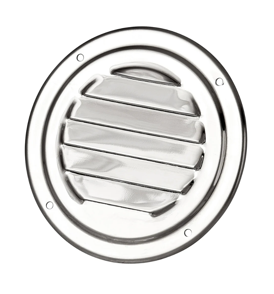 Stamped Stainless Steel Vent 4" Round Louvered