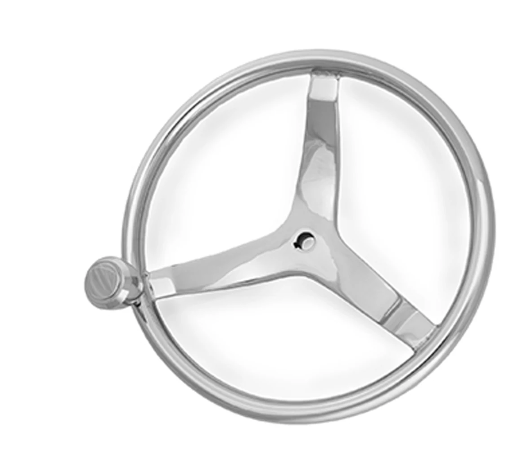 13-1/2" Stainless Steel Steering Wheel W/ Deluxe Knob